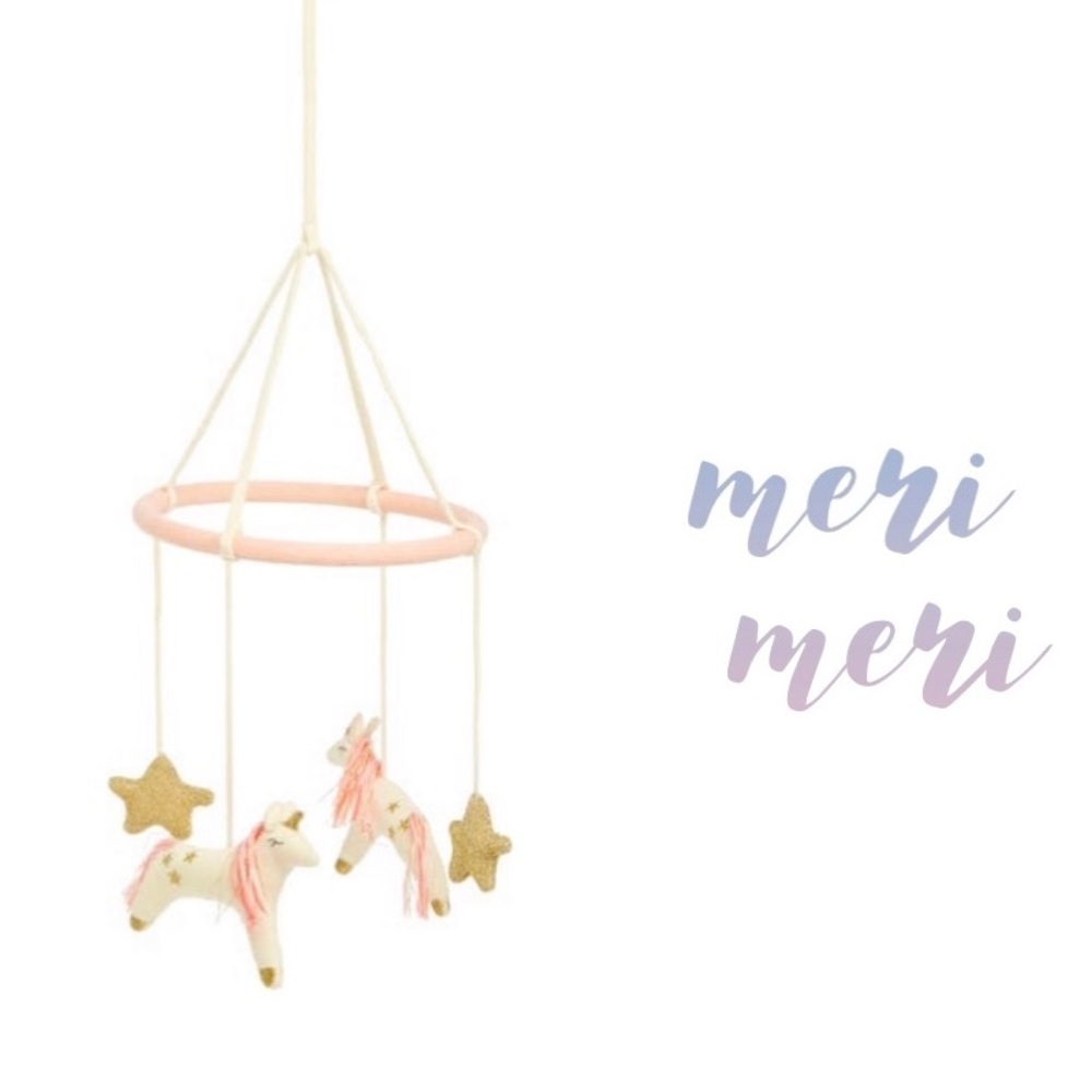 Meri Meri Unicorn Baby Mobile + BONUS ornament ✨ Organic Cotton | stars magical